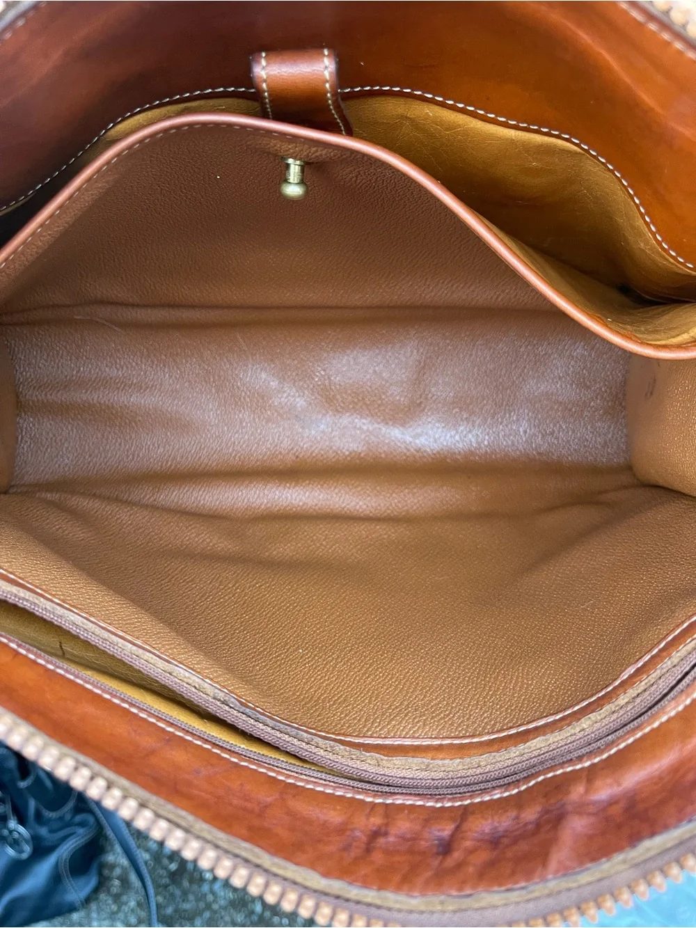 VTG Dooney & Bourke Navy & British Tan All Weather Leather